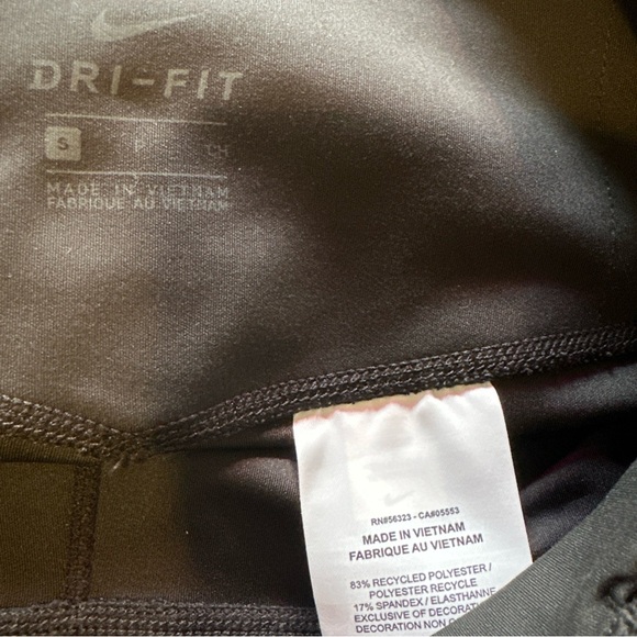 Nike One Women’s sz S Black Mid Rise Crop Training Tights Leggings BV0001-010 - Picture 9 of 11